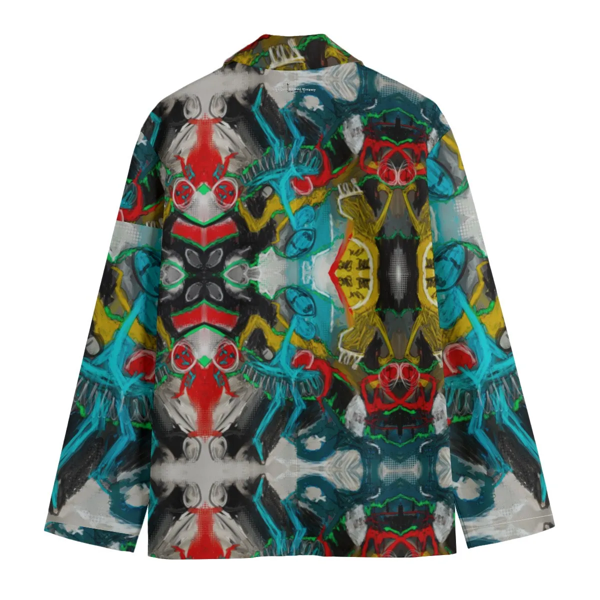 All-Over Print Men's Casual Flat Lapel Collar Blazer | 245GSM Cotton abstract o111