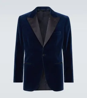 Brioni Satin-trimmed cotton velvet tuxedo jacket