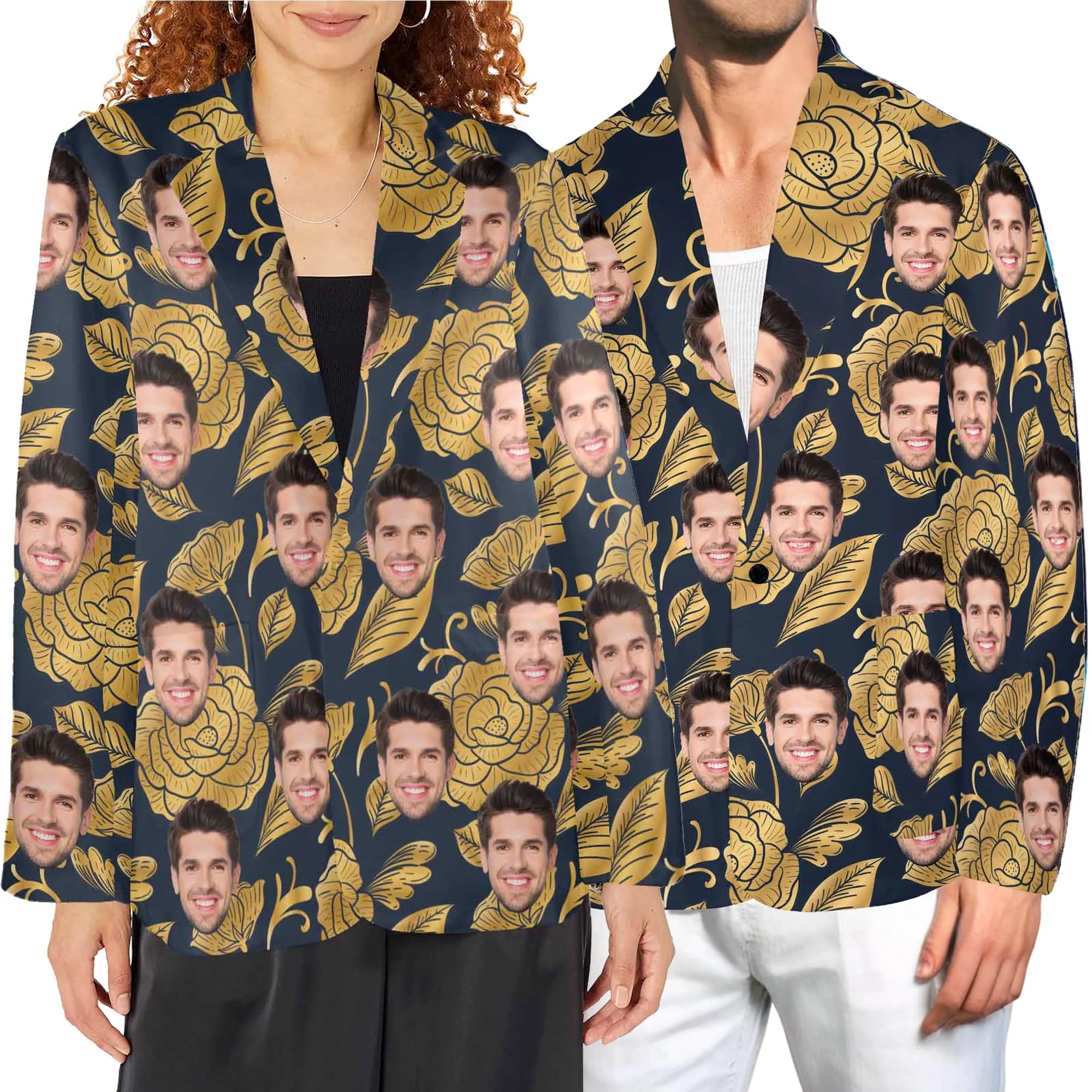 Custom Face Blazers For Women&Men Personalized Jacket Casual Coats