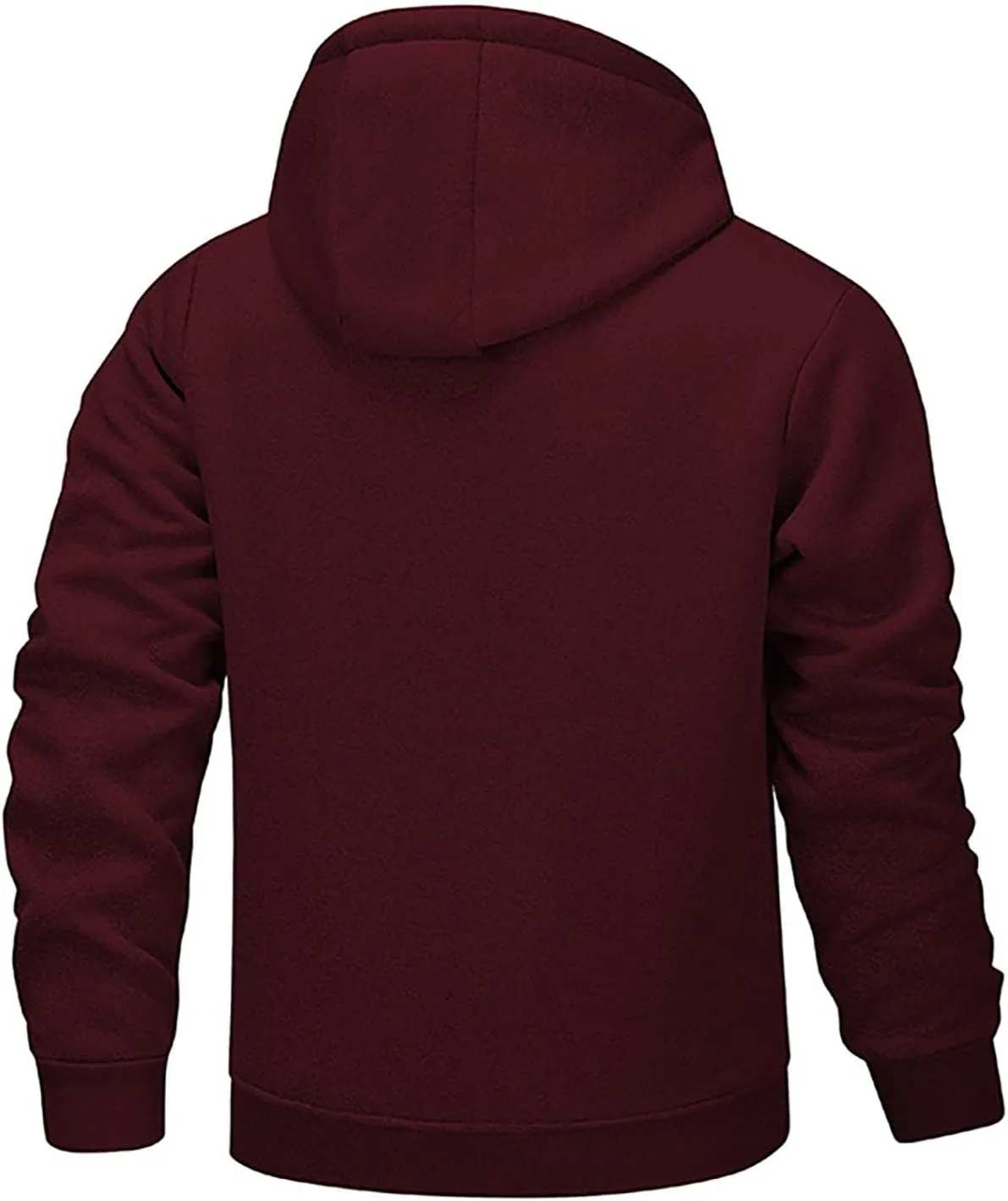 Fleece Lined Jacket for Men Fall Winter Wram Coats Long Sleeve Hooded Jacket Casual Trendy Zipper Outwear with Pockets