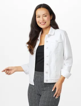 Jean Jacket with 2 Chest Pockets , Button Front, Side Seams