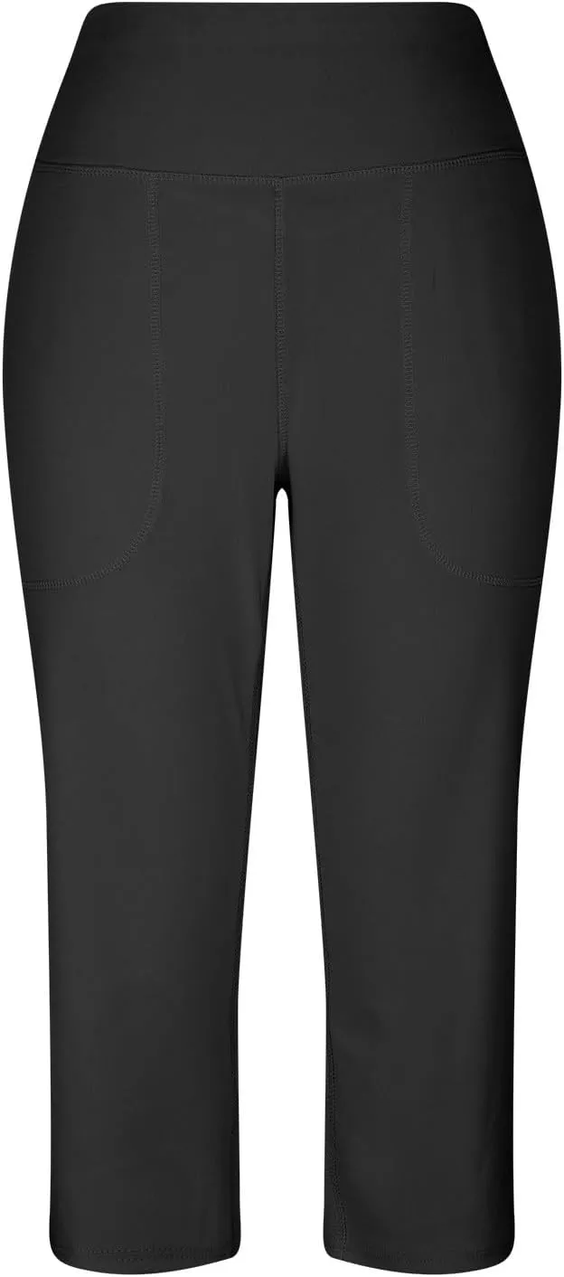 LCMTWX Women Pants with Pockets for Women Casual Stretch High Waisted Yoga Leggings Comfy Wide Leg Pants Plus Size Leggings