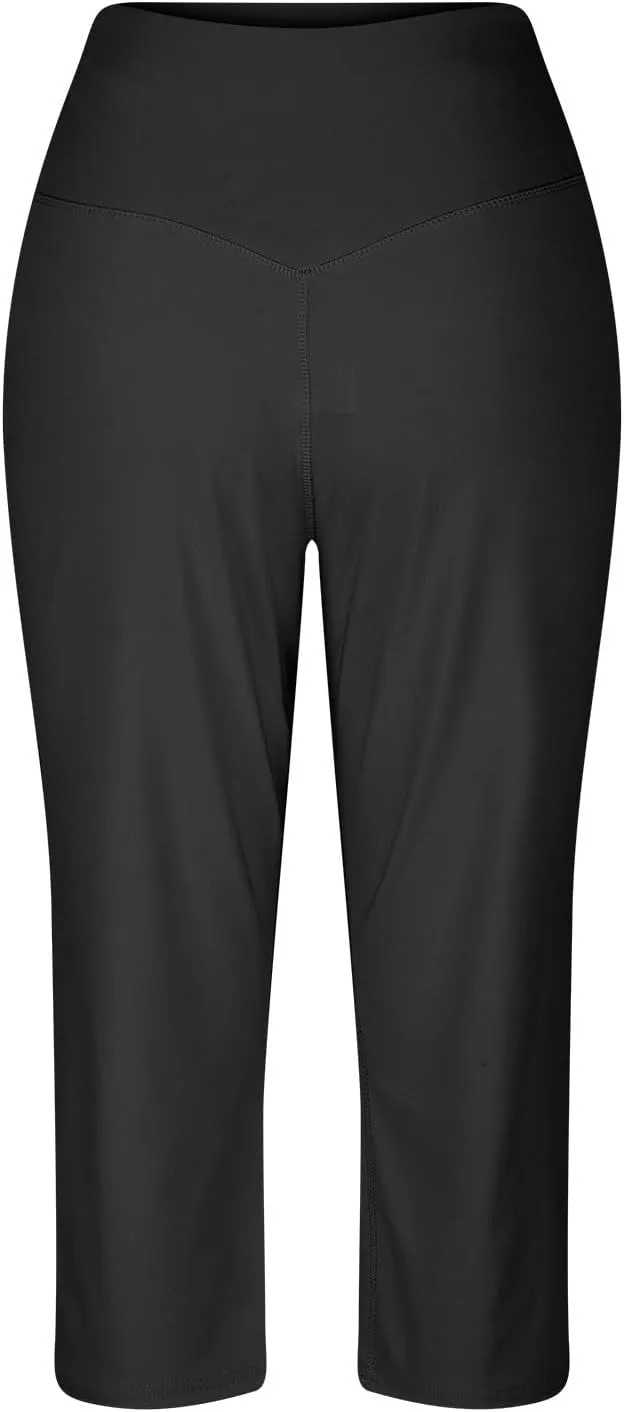LCMTWX Women Pants with Pockets for Women Casual Stretch High Waisted Yoga Leggings Comfy Wide Leg Pants Plus Size Leggings