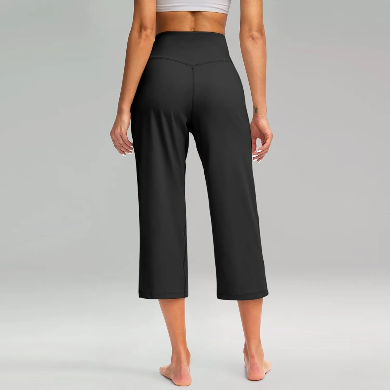 LCMTWX Women Pants with Pockets for Women Casual Stretch High Waisted Yoga Leggings Comfy Wide Leg Pants Plus Size Leggings