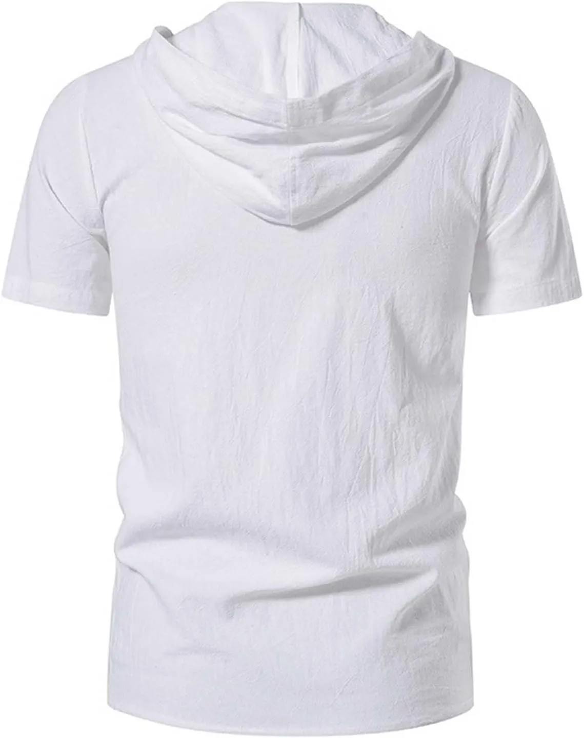 Linen Cotton Shirt for Men 2025 Tie Up Hoodie Tie Up Tee Short Sleeve Tops Summer Vacation Fashion Shirts Tops