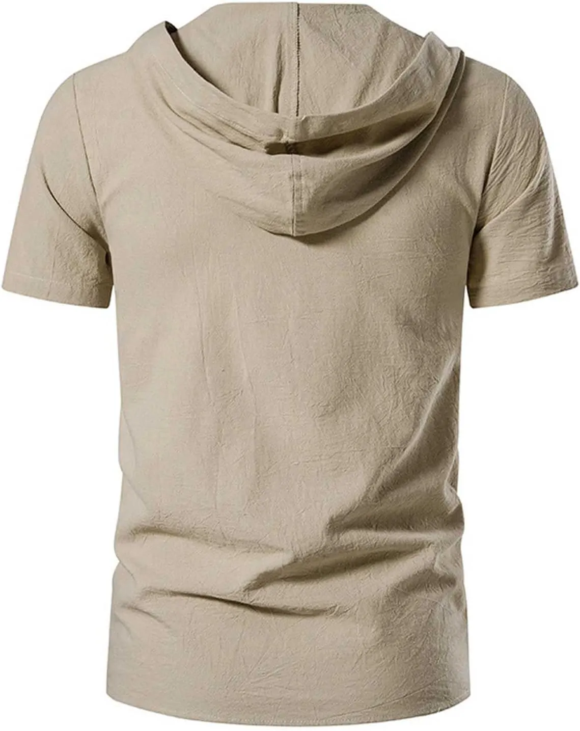 Linen Cotton Shirt for Men 2025 Tie Up Hoodie Tie Up Tee Short Sleeve Tops Summer Vacation Fashion Shirts Tops