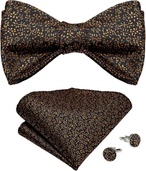 Men's Bow Tie Self Tie Silk Bowties Fashion Wedding Party Paisley Bowknot Tie Set Hanky Cufflink