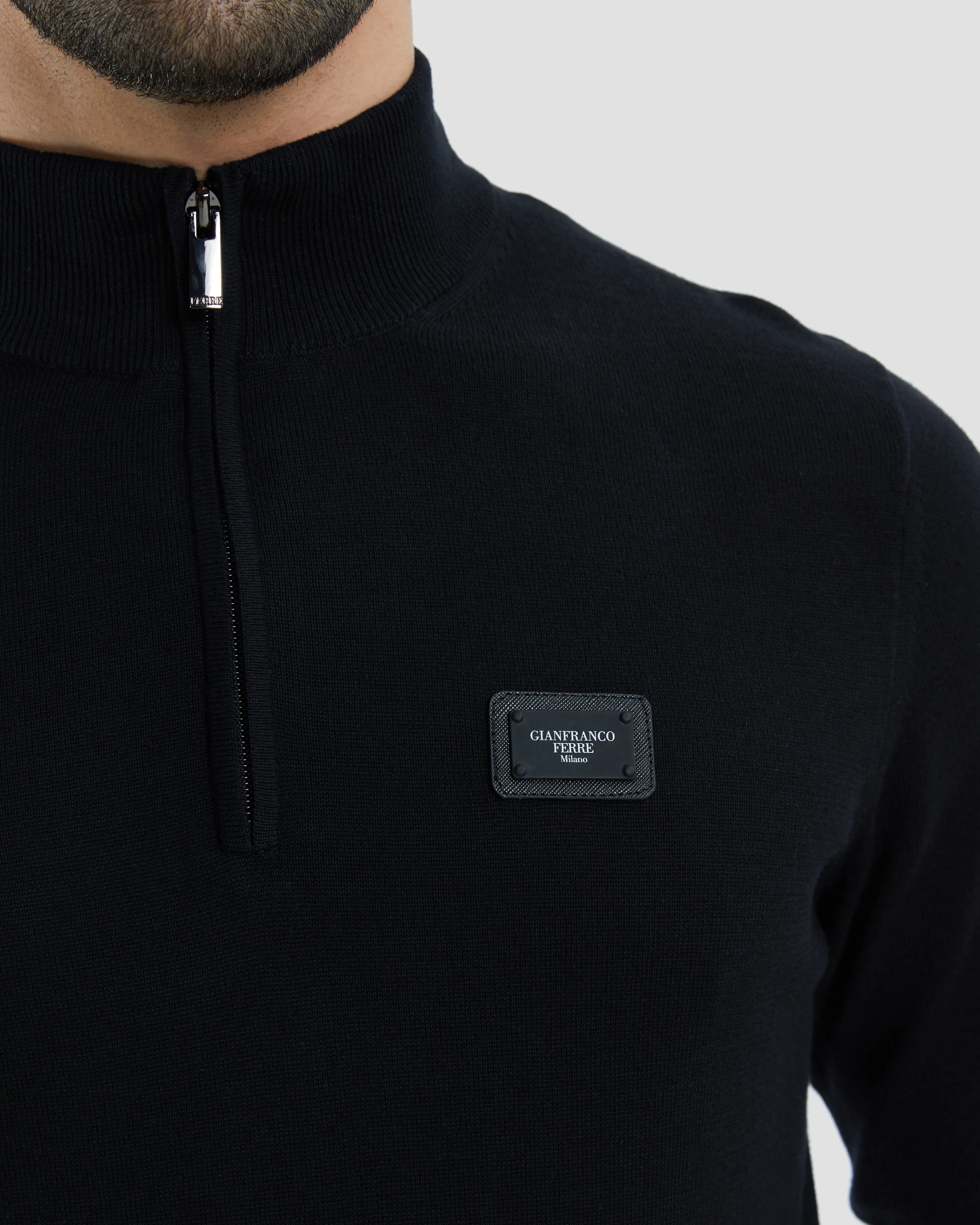 Metal Logo Patched Chest Sweater