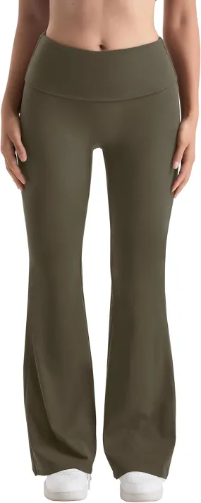 MOOSLOVER Women Flare Leggings Fold Over Bootcut Yoga Pants Casual Y2K Lounge Pants Comfy Cotton Leggings