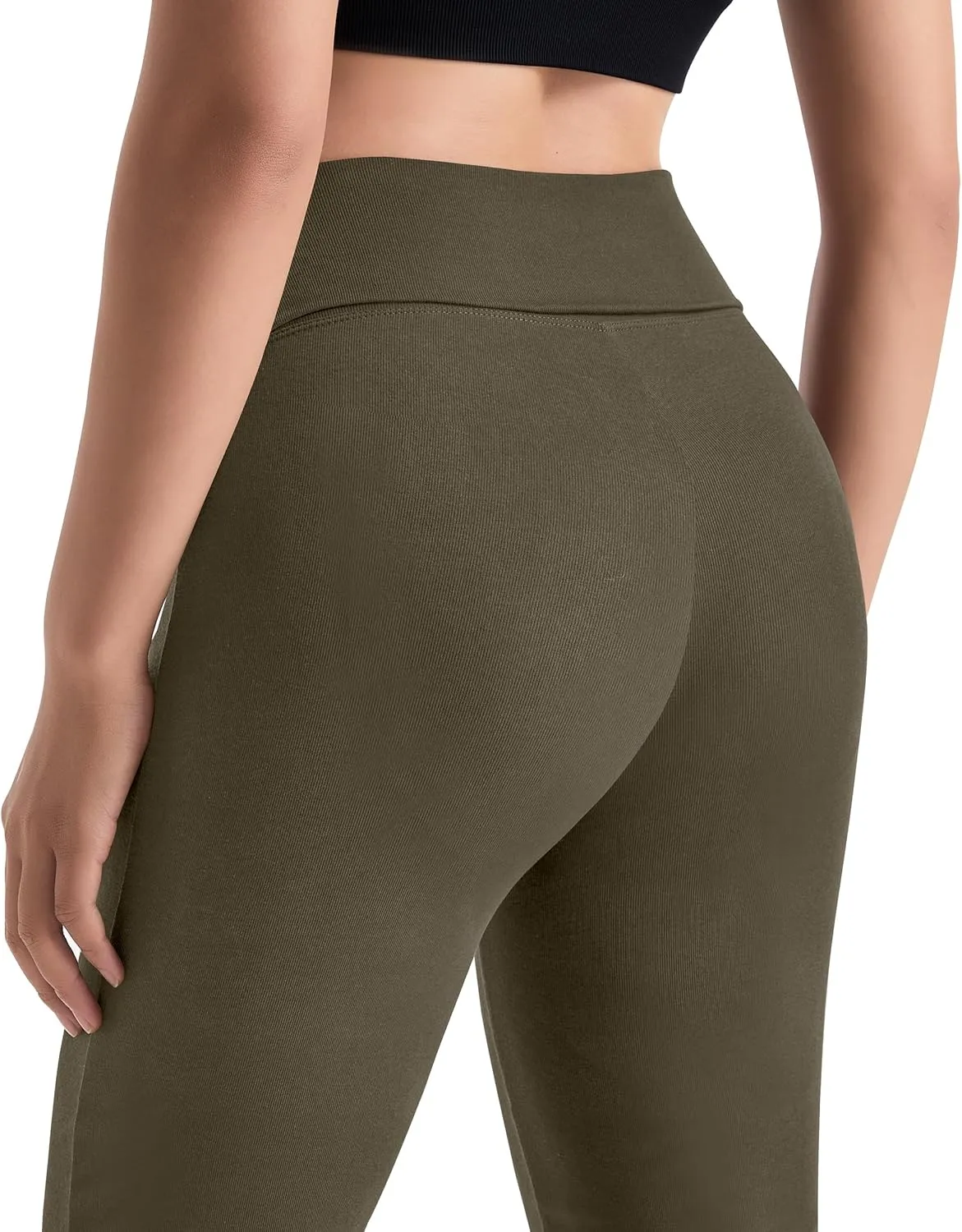 MOOSLOVER Women Flare Leggings Fold Over Bootcut Yoga Pants Casual Y2K Lounge Pants Comfy Cotton Leggings