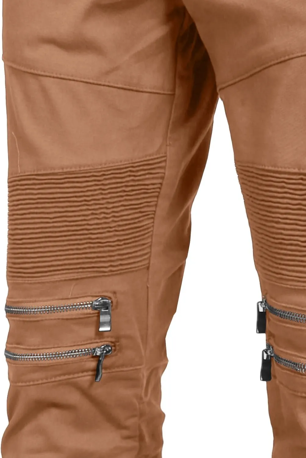 NE PEOPLE Men’s Jogger Pants – Casual Moto Biker Zipper Slim Fit French Terry Fleece Tapered Leg Elastic Waist (XS-5XL)
