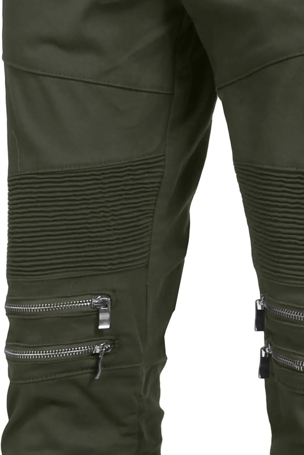 NE PEOPLE Men’s Jogger Pants – Casual Moto Biker Zipper Slim Fit French Terry Fleece Tapered Leg Elastic Waist (XS-5XL)