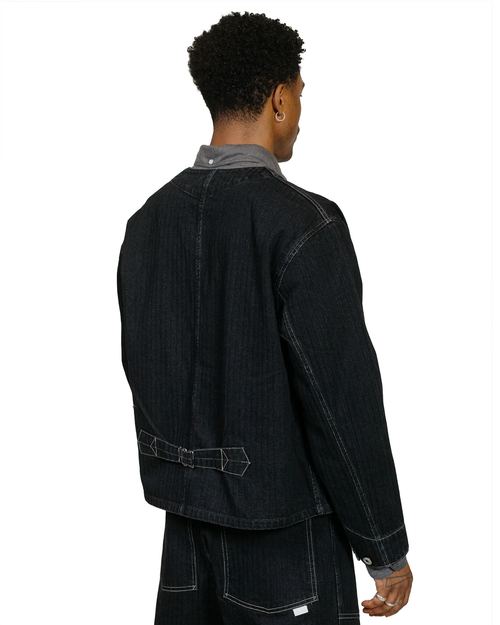 Post O'Alls Stoker's Jacket Herringbone Denim Black