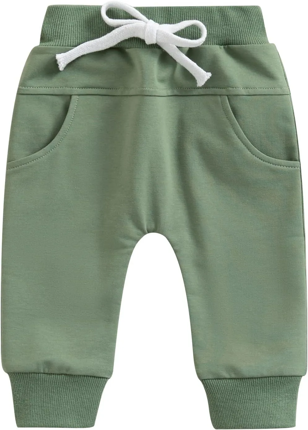 SAYOO Toddler Baby Boys Harem Pants Drawstring Terry Active Joggers Pants Cotton Pull-on Crawling Toddler Fall Sweatpants