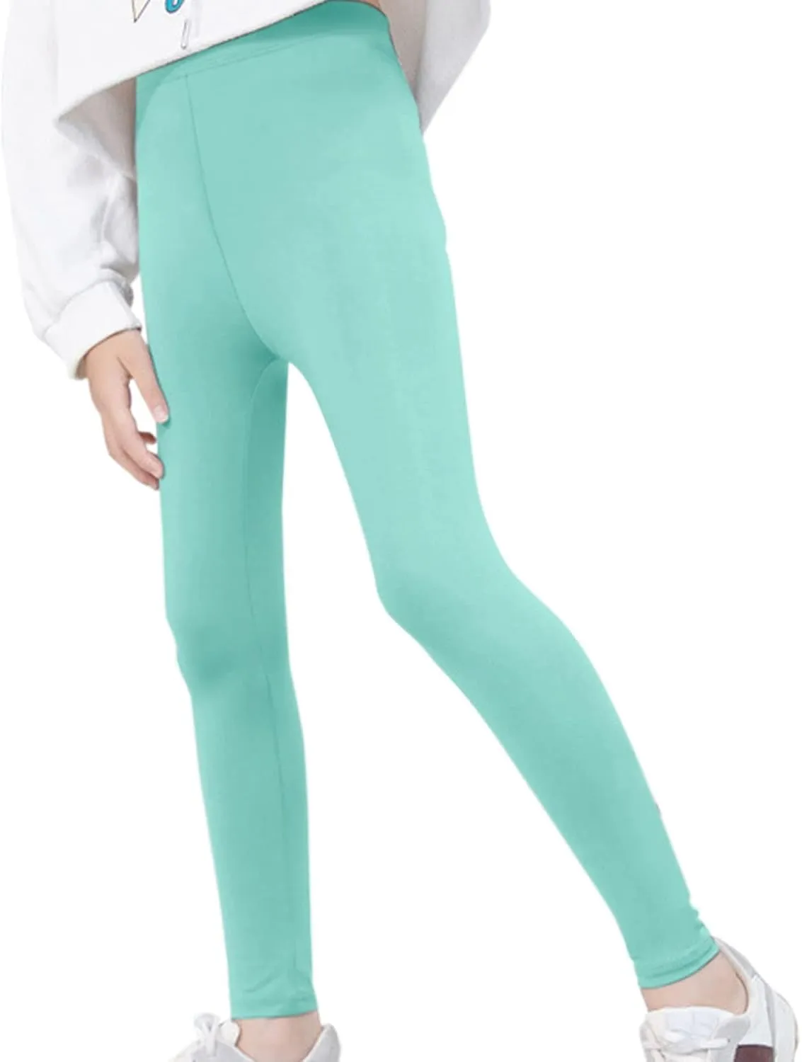 Toddler Girls High Waist Leggings for Kids Stretch Athletic Dance Yoga Pants Solid Comfy Leggings Bottoms Clothes