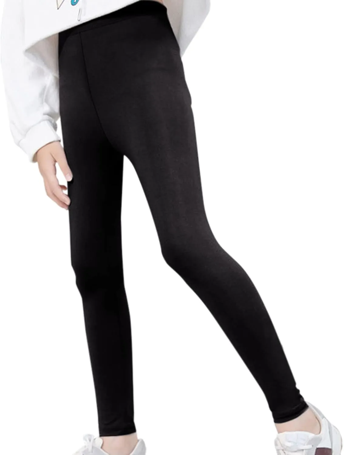 Toddler Little Girls High Waist Leggings for Kids Stretch Athletic Dance Yoga Pants Solid Comfy Leggings Bottoms Clothes