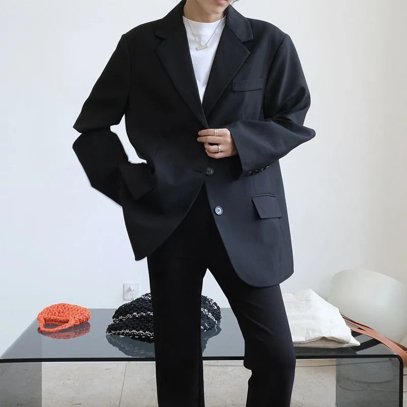 Wjczt Spring and autumn women's casual solid color single-breasted pocket decoration split sleeve loose jacket