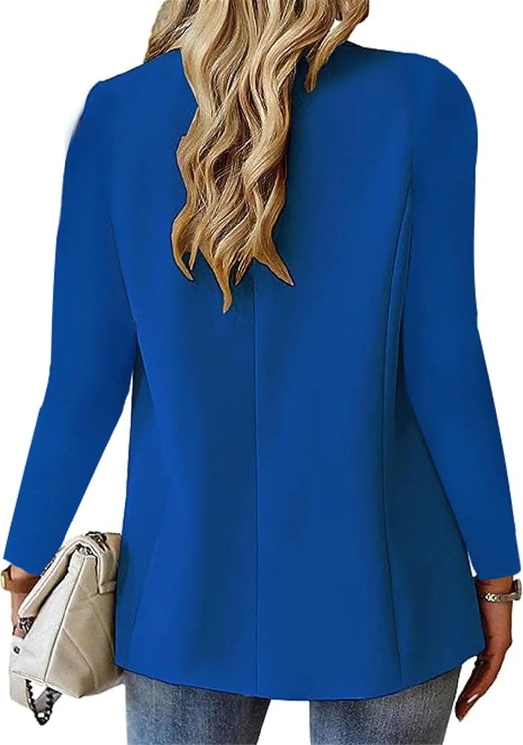 Women's Blazer Business Casual Lightweight Suit Notch Collar Work Office Suit Jackets Elegant Long Sleeve Dressy Jacket