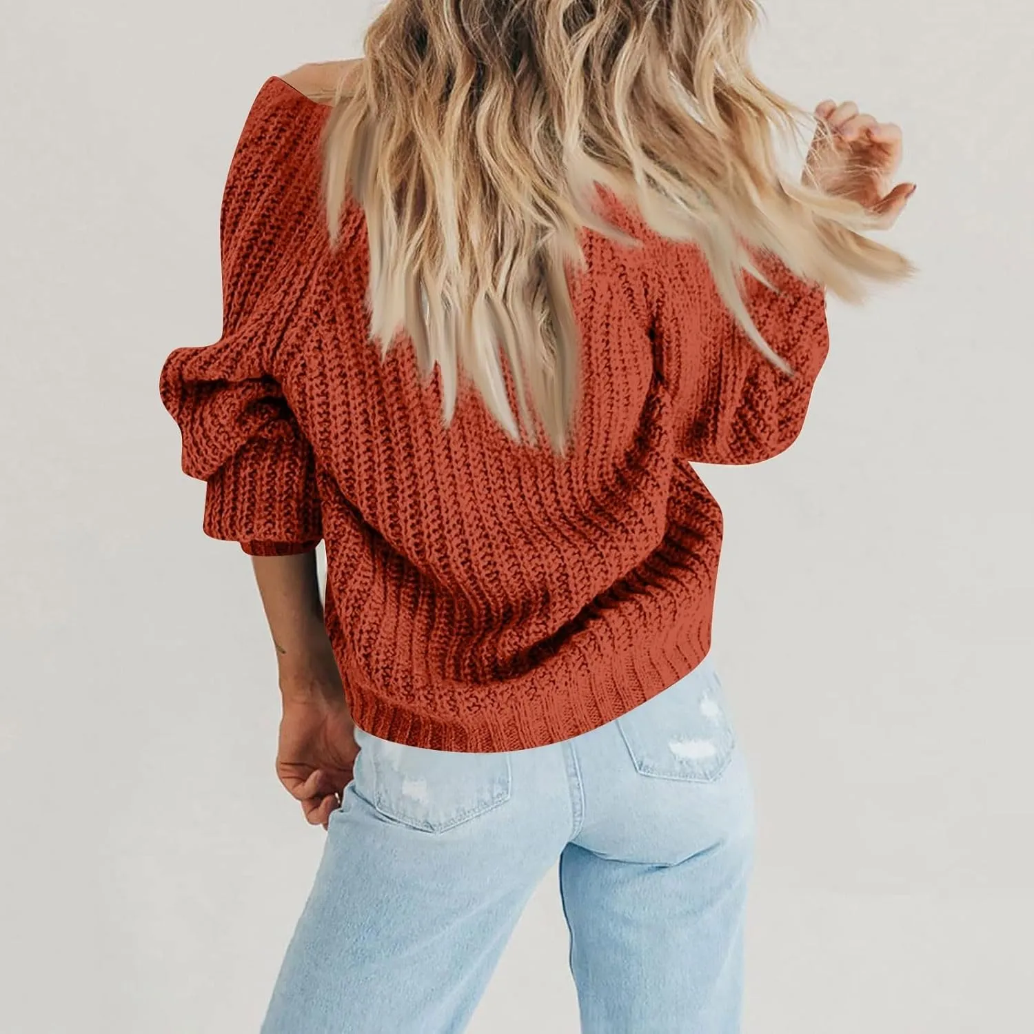 Women's Button Down Sweater Long Sleeve Fall Strpied Caridigan Casual Fashion Open Front V Neck Knitted Jackets