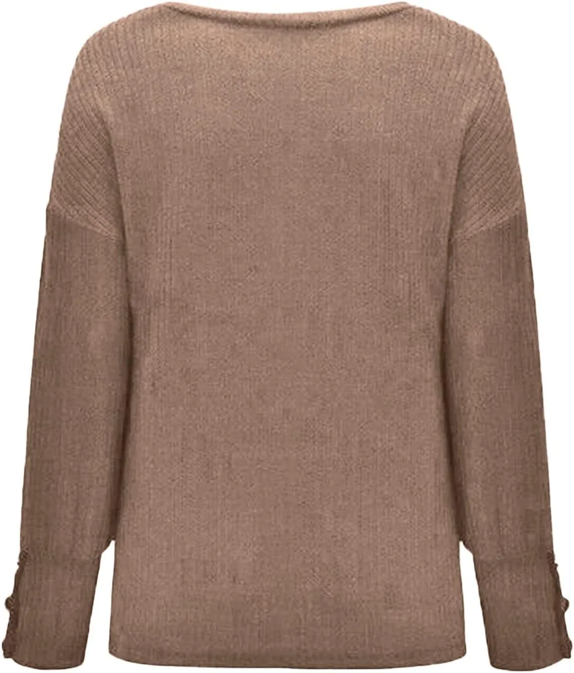 Womens Gigot Sleeve Sweaters Vintage Button Chunky Crewneck Pullover Sweaters for Women Fall Winter Leisure Knit Sweater