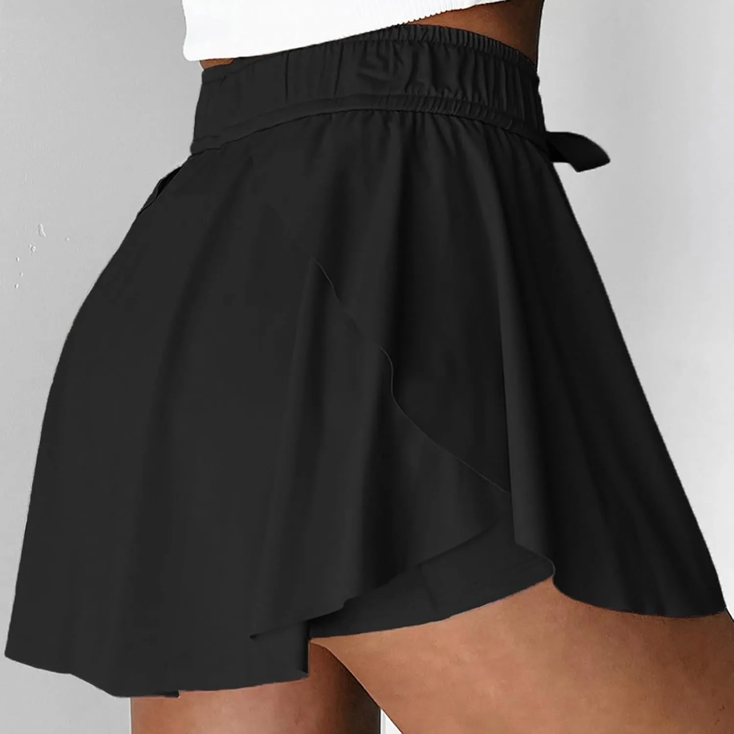 Womens Pleated Skirt Drawstring High Waisted Workout Mini Tennis Skirts Summer Casual Pickleball Skater Cheer Skorts