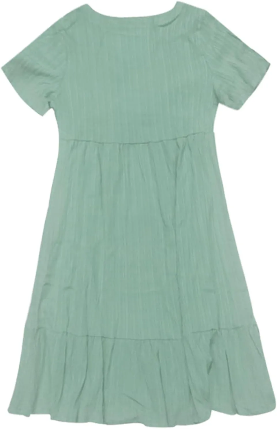 Womens Summer Dress V Neck Short Sleeve Ruffle Hem Tiered Flowy Swing Midi Dresses 2025 Beach Vacation Sundress Outfits